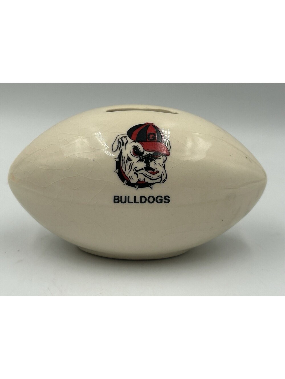 Vintage Georgia Bulldogs Football Ceramic Coin Bank UGA Bulldog NCAA Decor